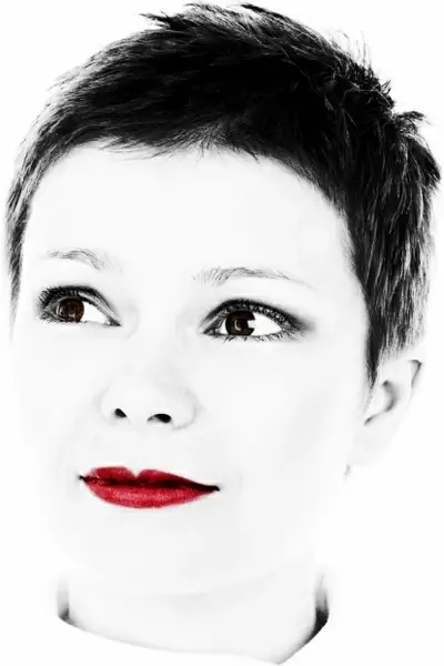 red lipstick portrait