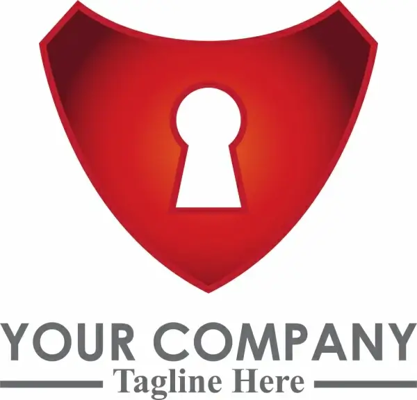red lock security logo template