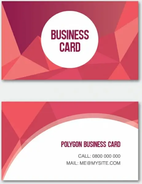 red polygon business card