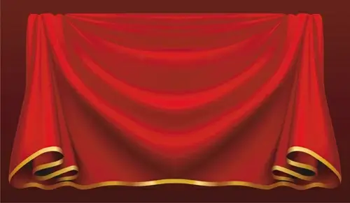 red stage curtain design vector graphic