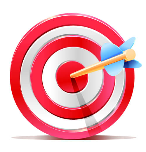 red target aim with darts elements vector