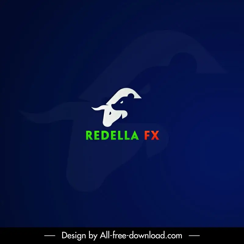 redella logo template flat silhouette bull bear heads outline