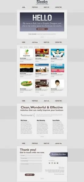 refined and practical web template 12 psd layered