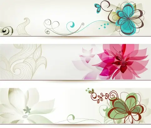 refreshing banner with floral vector design