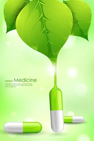 refreshing herbal medical vector background