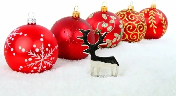 reindeer and christmas balls