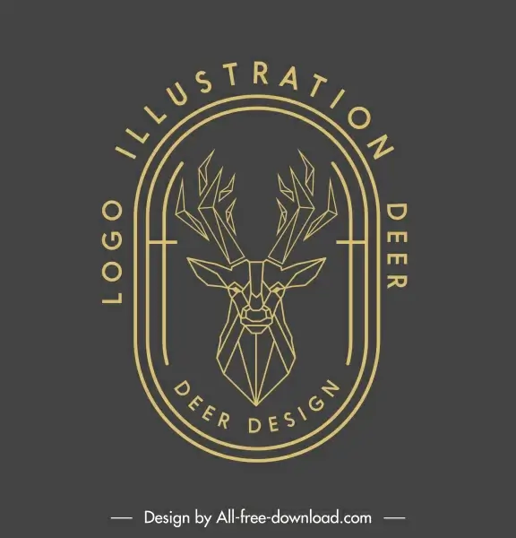 reindeer logotype lowpoly sketch