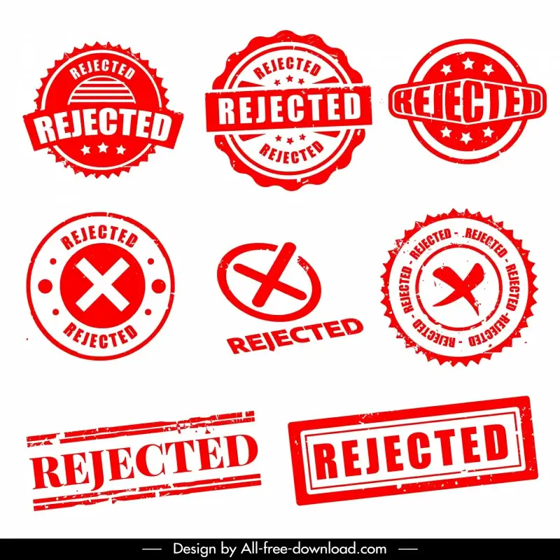rejected stamp templates collection flat classic shapes