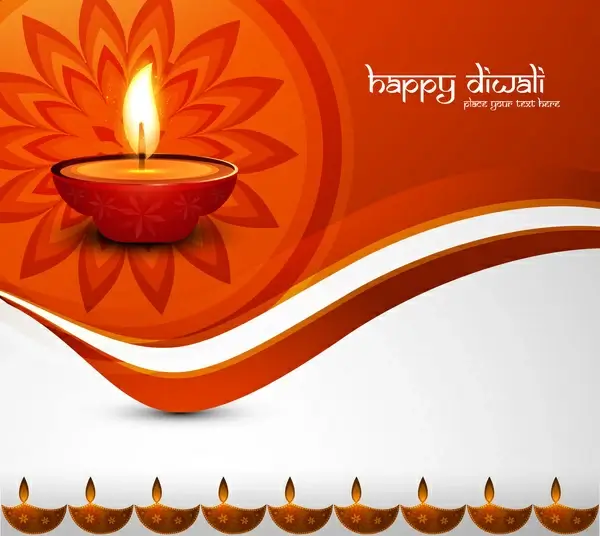 religious card design for diwali festival with colorful vector design