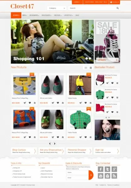 responsive shopping ecommerce template psd