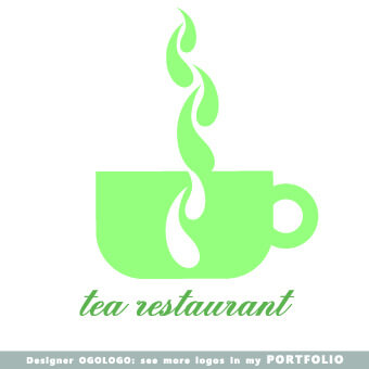 restaurant logos design elements vectors set