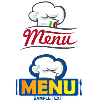 restaurant logos with menu illustration vector
