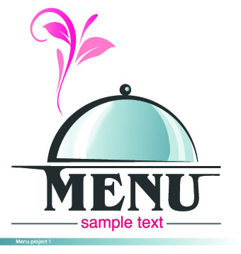 restaurant logos with menu illustration vector