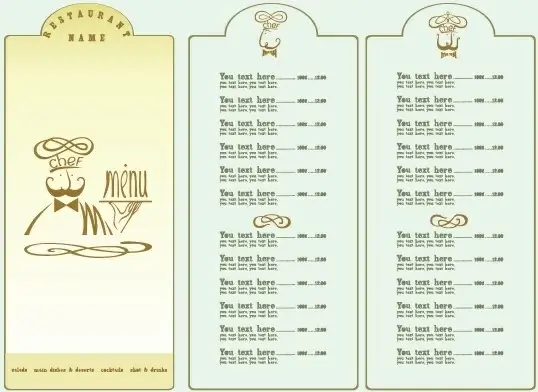 restaurant menu list design elements