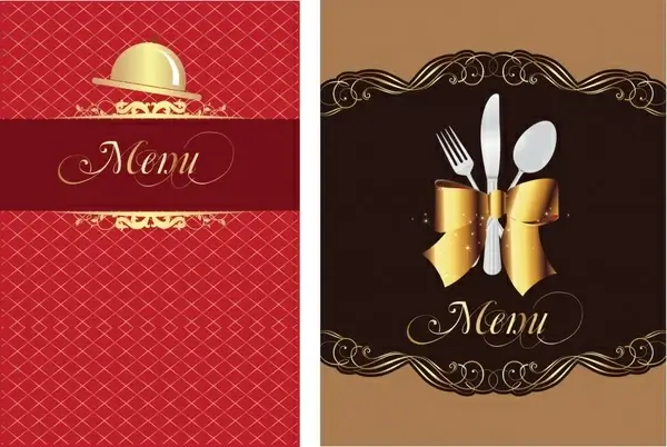 restaurant menu cover template elegant luxury dishwares decor