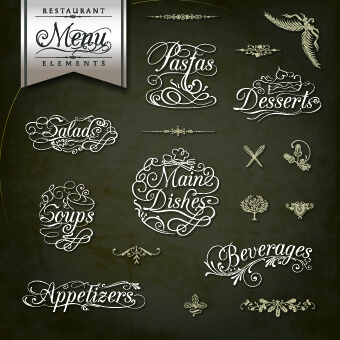 restaurant menus calligraphy design vector