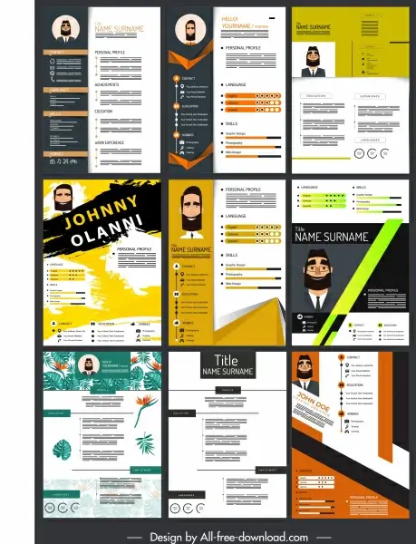 resume templates colorful modern design