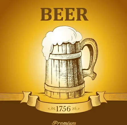 retro beer creative poster vector