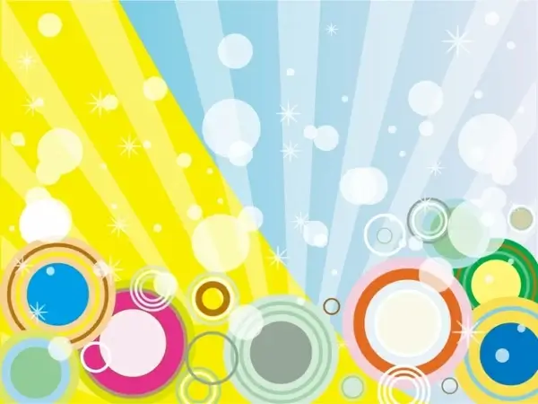 abstract rays background colorful sparkling circles decoration