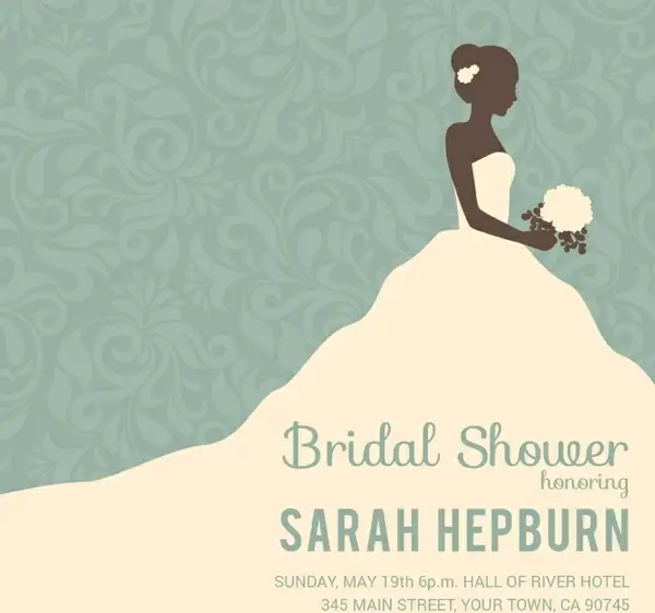 retro bride wedding poster vector