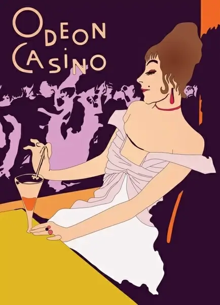 Retro Casino Poster Vector