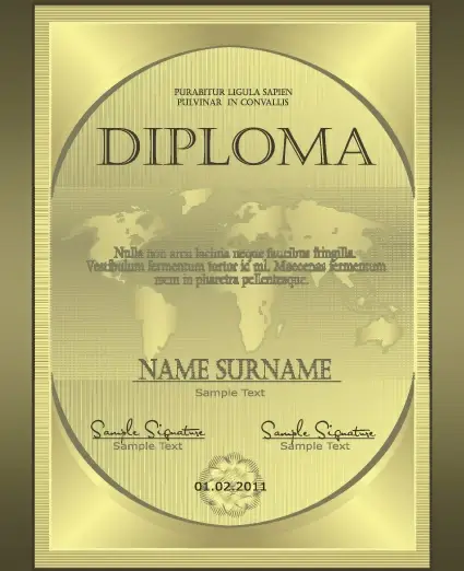 retro diploma and certificate cover template design vector