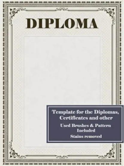 retro diploma and certificate cover template design vector