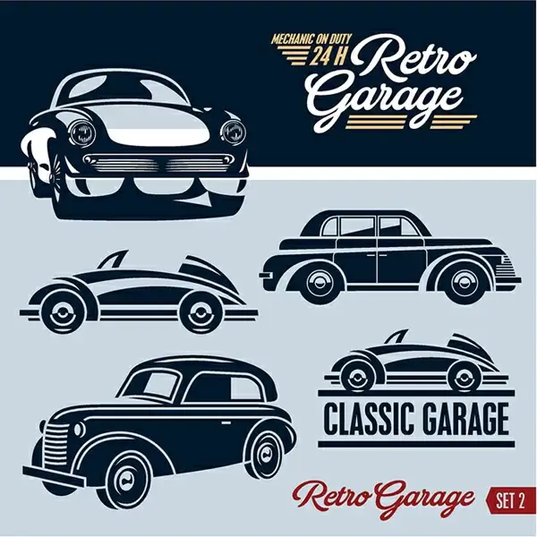 retro garage logos creative design
