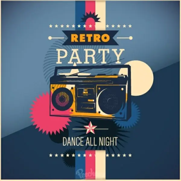 retro party poster