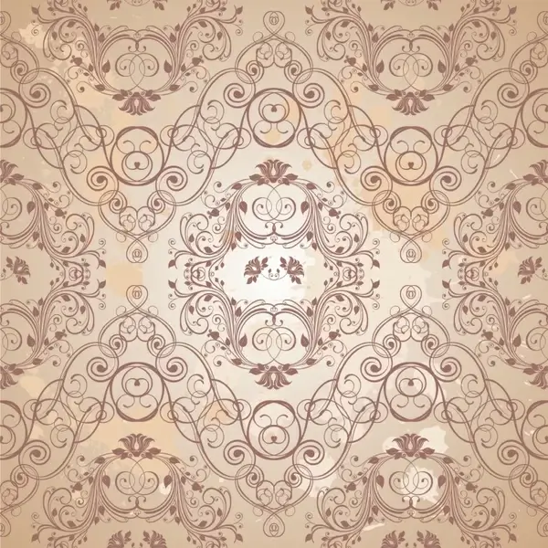 decorative pattern elegant retro european symmetric seamless