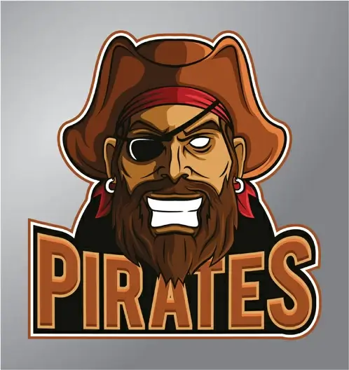 retro pirates logo vector