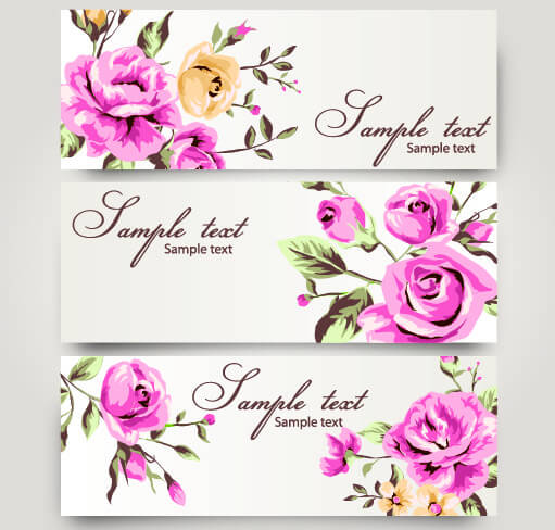 retro rose with banner design vector