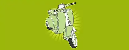 Retro small motorcycle vector material