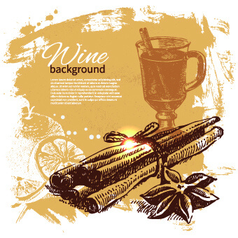 retro style wine background vector