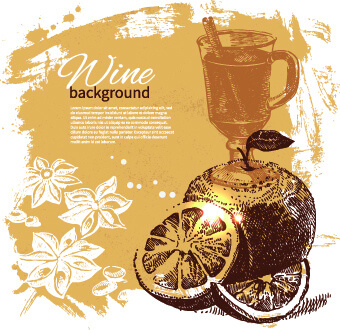 retro style wine background vector