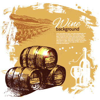 retro style wine background vector