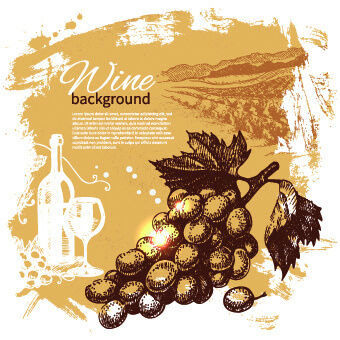 retro style wine background vector