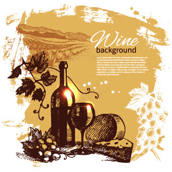 retro style wine background vector