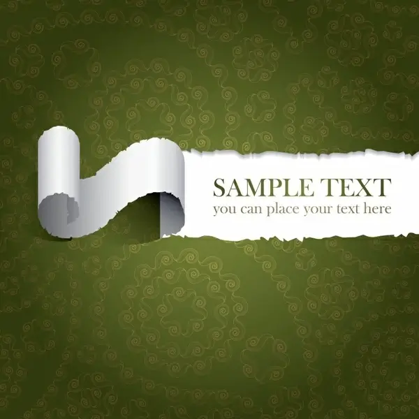 ragged paper background template 3d curled sketch