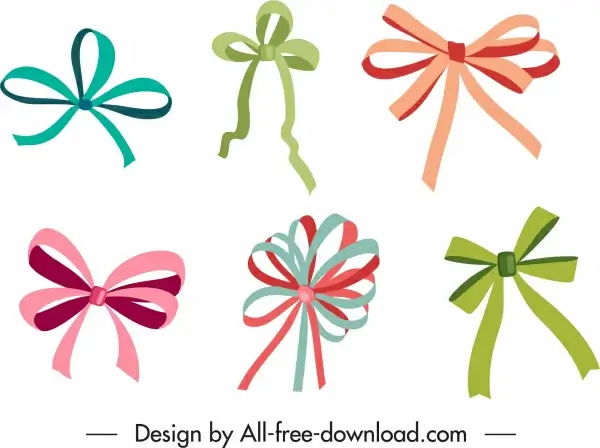 ribbon bow template elegant colored classical design
