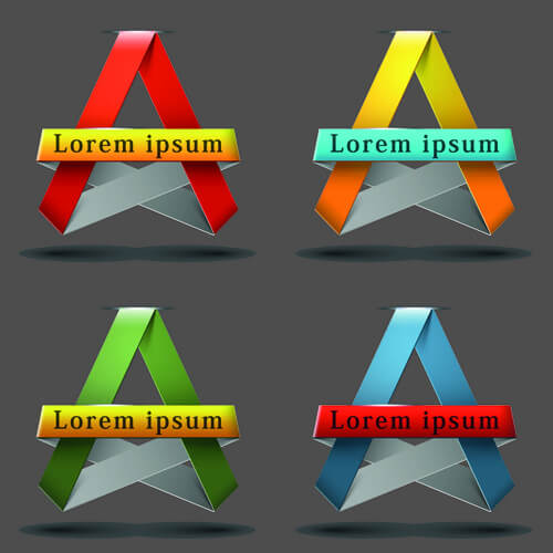 ribbon shape logos design elements vector 