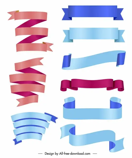 ribbons templates shiny modern curves design