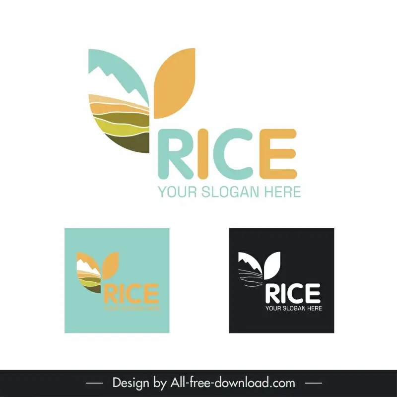 rice logo template flat elegant rounded shape