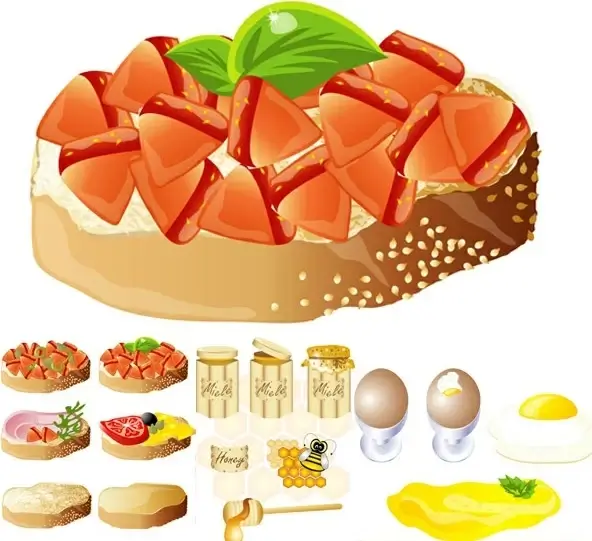 rich and delicious food vector