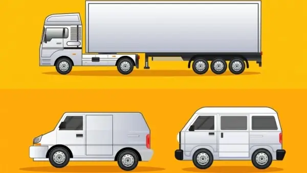 road logistics design elements truck van icons