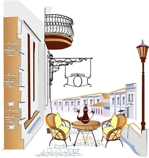 Roadside cafes vector background