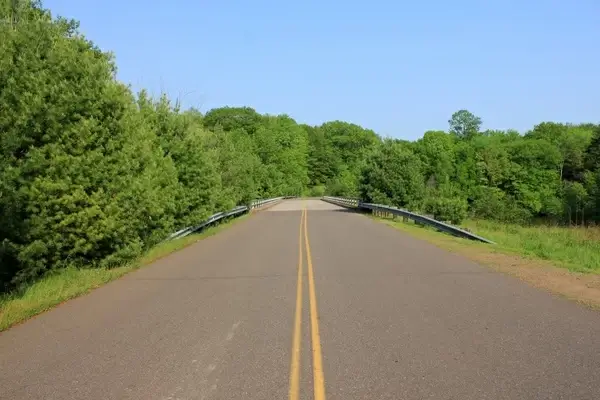 roadway bridge at brunet island state park wisconsin