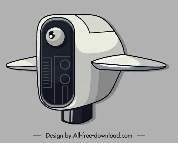 robot icon airplane shaped design