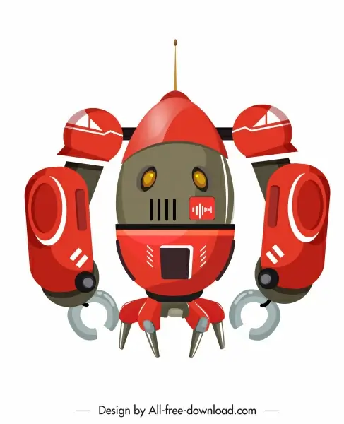 robot model icon shiny colored modern design