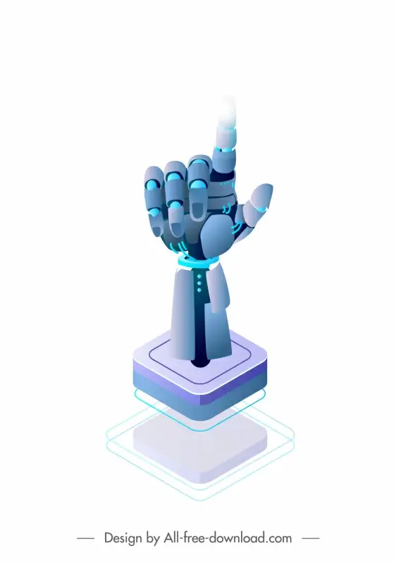 robothand rendering icon 3d sketch